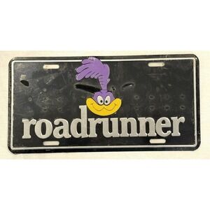 Vintage 1980's Roadrunner Embossed Metal License Plate Booster Plate  Rare